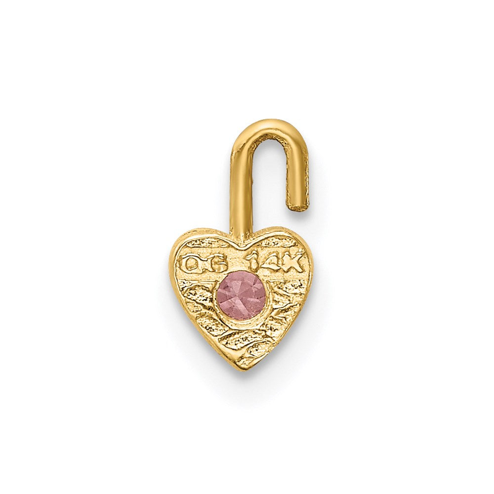 14K Gelbgold 14ky October Synthetisch Geburtsstein Herz Charm