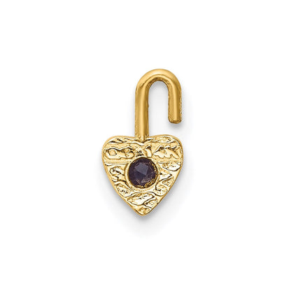 14K Gelbgold 14ky June Synthetisch Geburtsstein Herz Charm