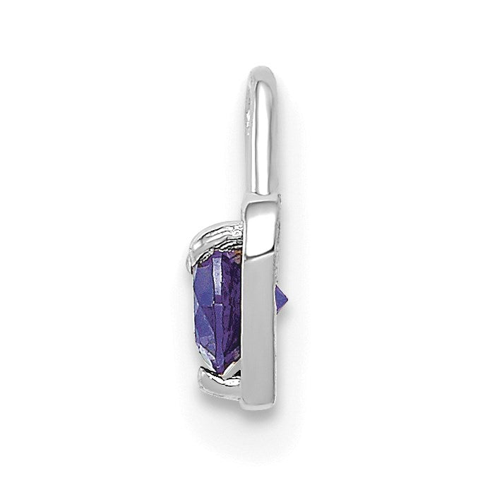 14K Weißgold June Synthetisch Geburtsstein Herz Charm