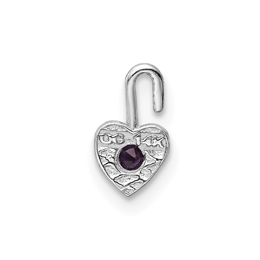 14K Weißgold June Synthetisch Geburtsstein Herz Charm