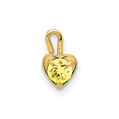 14K Gelbgold 14ky November Synthetisch Geburtsstein Herz Charm