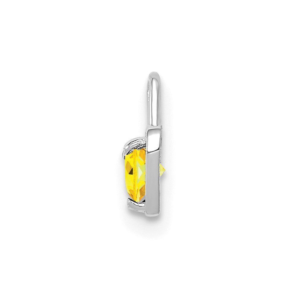 14K Weißgold November Synthetisch Geburtsstein Herz Charm