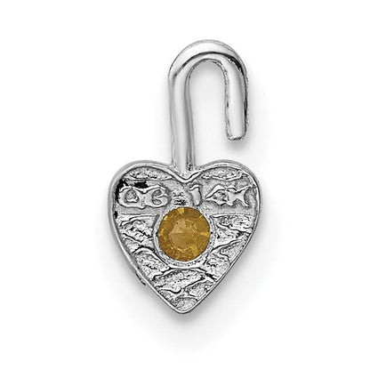 14K Weißgold November Synthetisch Geburtsstein Herz Charm
