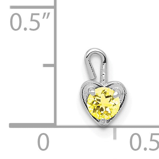 14K Weißgold November Synthetisch Geburtsstein Herz Charm