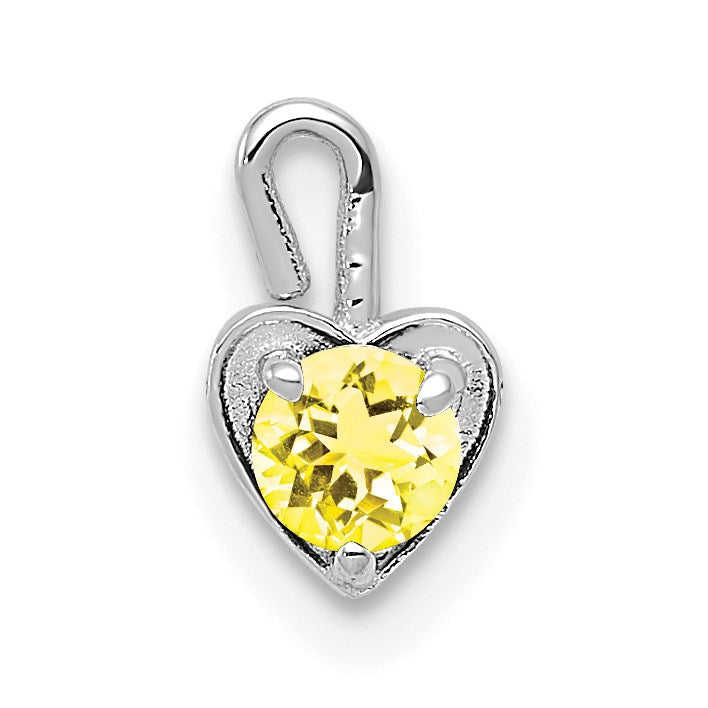 14K Weißgold November Synthetisch Geburtsstein Herz Charm