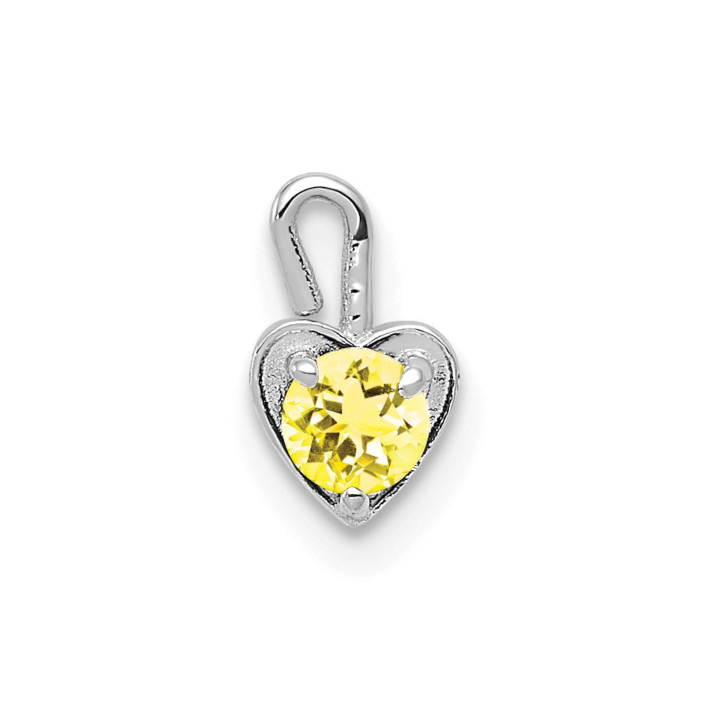 14K Weißgold November Synthetisch Geburtsstein Herz Charm