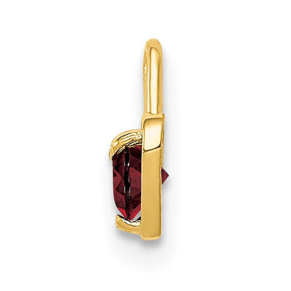 14K Gelbgold 14ky July Synthetisch Geburtsstein Herz Charm