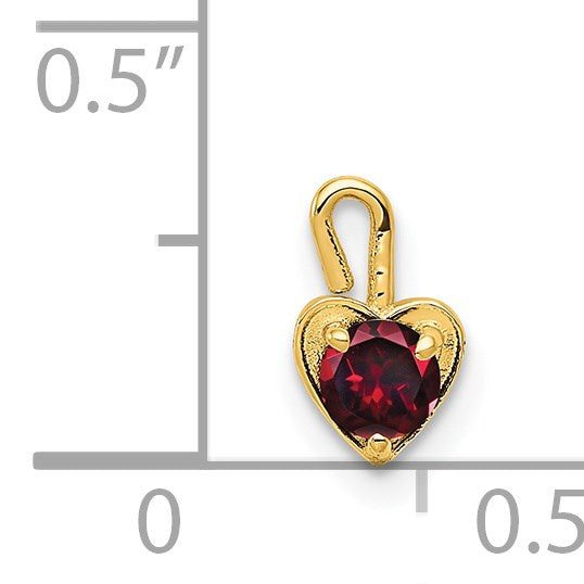 14K Gelbgold 14ky July Synthetisch Geburtsstein Herz Charm