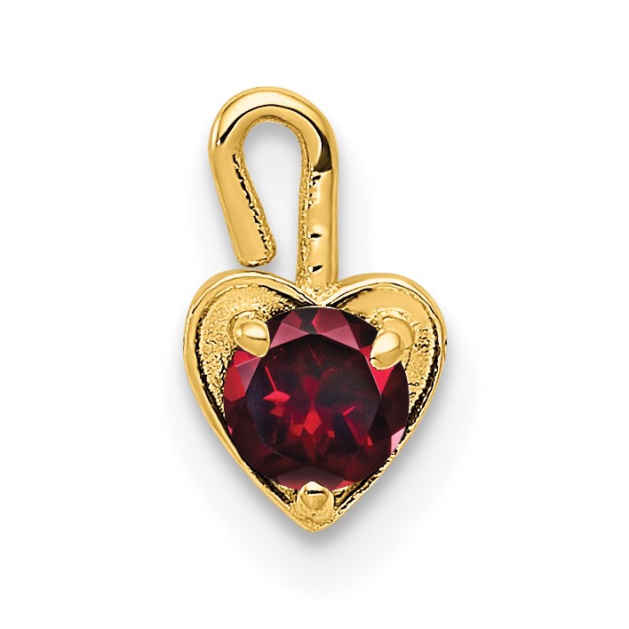 14K Gelbgold 14ky July Synthetisch Geburtsstein Herz Charm
