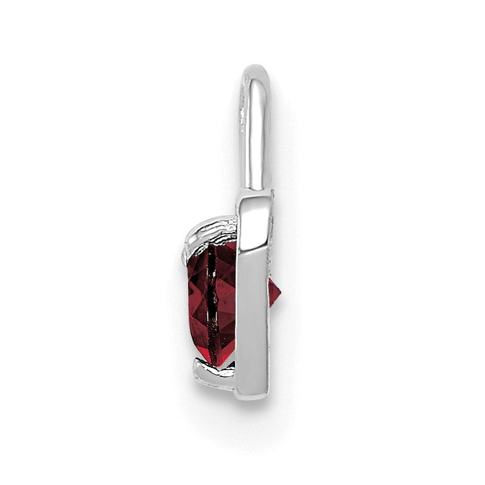 14K Weißgold July Synthetisch Geburtsstein Herz Charm