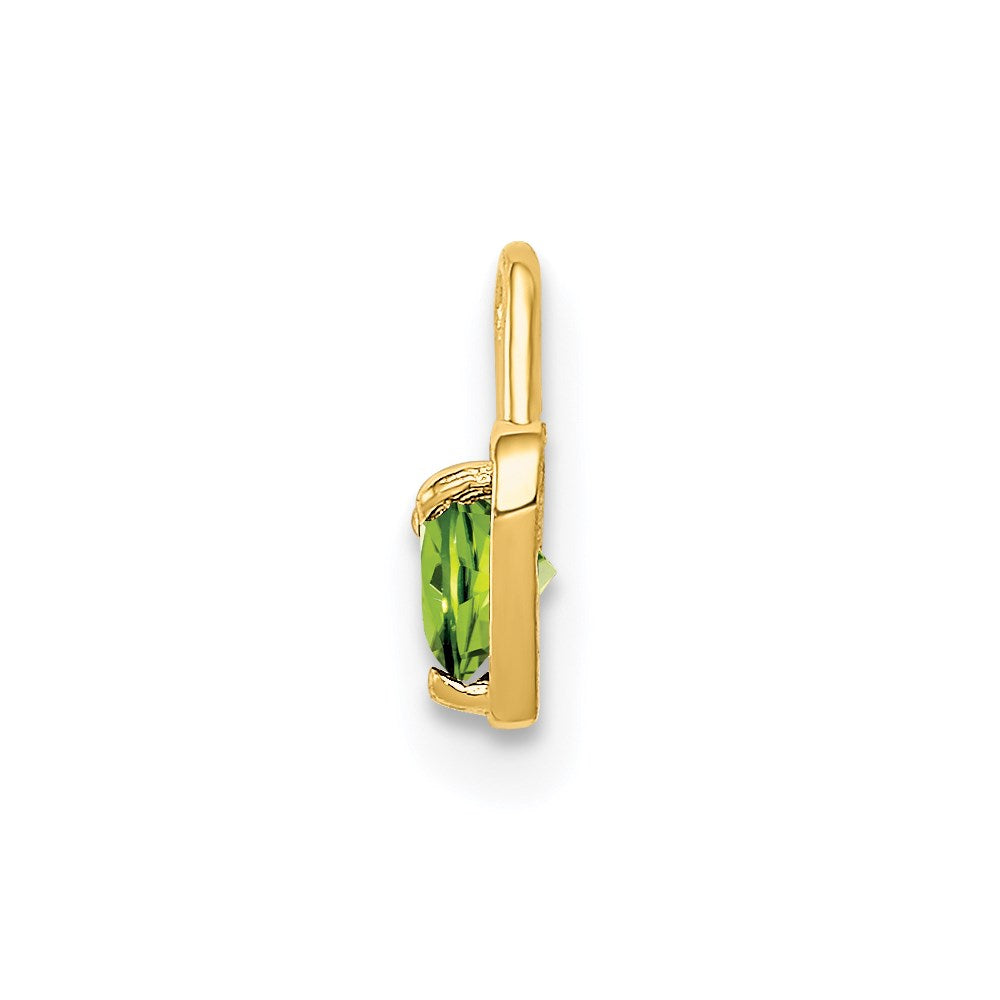 14K Gelbgold 14ky August Synthetisch Geburtsstein Herz Charm