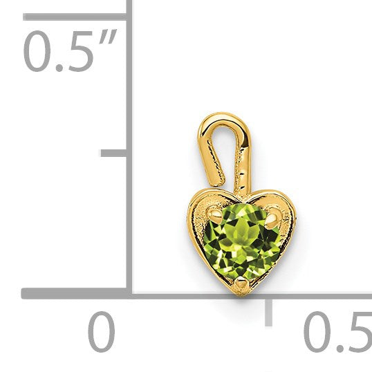 14K Gelbgold 14ky August Synthetisch Geburtsstein Herz Charm