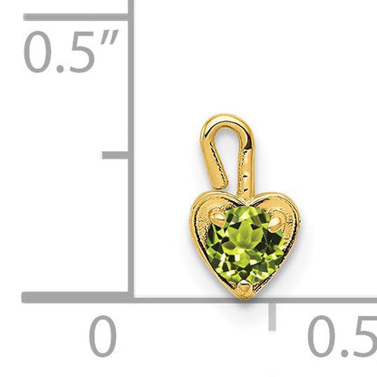 14K Gelbgold 14ky August Synthetisch Geburtsstein Herz Charm