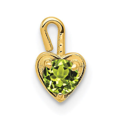 14K Gelbgold 14ky August Synthetisch Geburtsstein Herz Charm