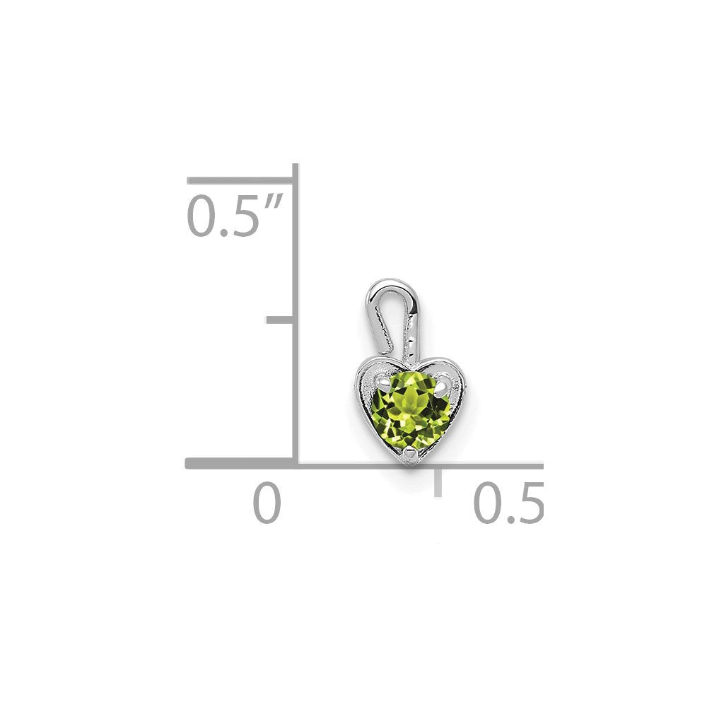 14K Weißgold August Synthetisch Geburtsstein Herz Charm