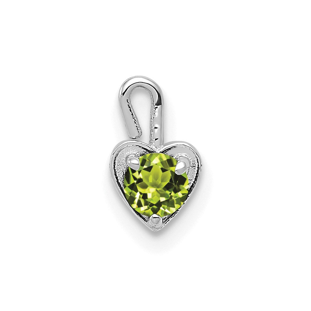 14K Weißgold August Synthetisch Geburtsstein Herz Charm