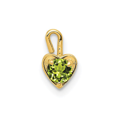 14K Gelbgold 14ky August Synthetisch Geburtsstein Herz Charm