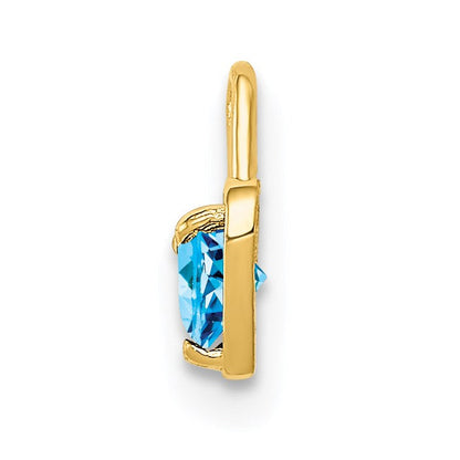 14K Gelbgold 14ky December Synthetisch Geburtsstein Herz Charm