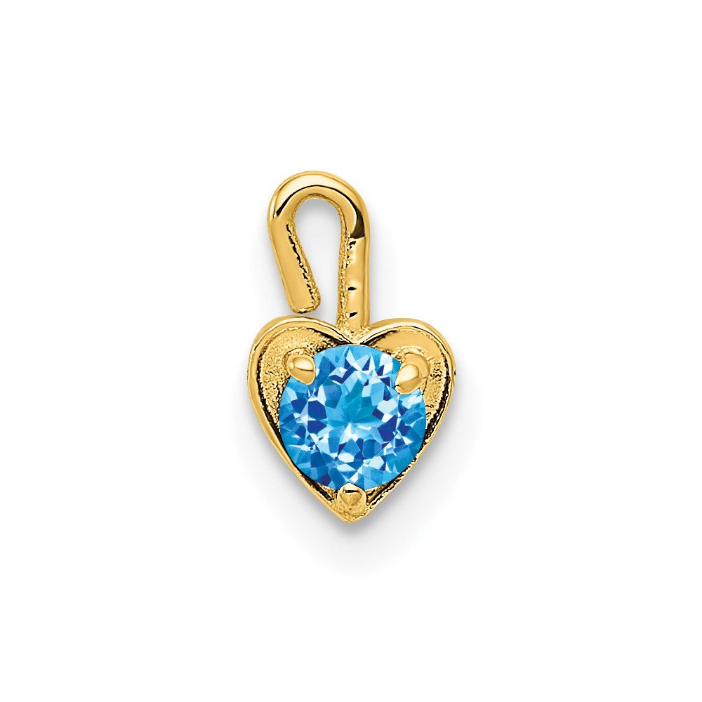 14K Gelbgold 14ky December Synthetisch Geburtsstein Herz Charm