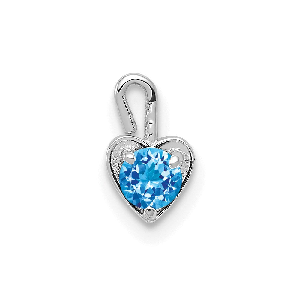 14K Weißgold December Synthetisch Geburtsstein Herz Charm