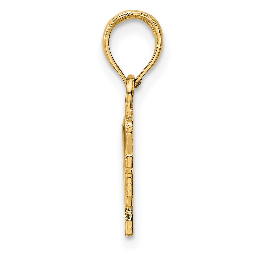 14K Gelbgold Abschlusskappe-Charm