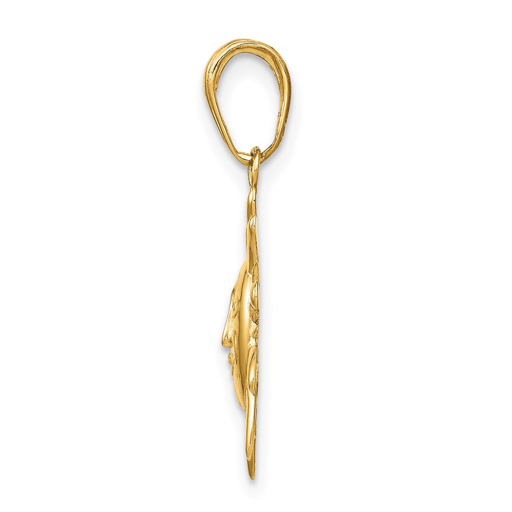 14K Gelbgold Poliert Klein Sonne Charm