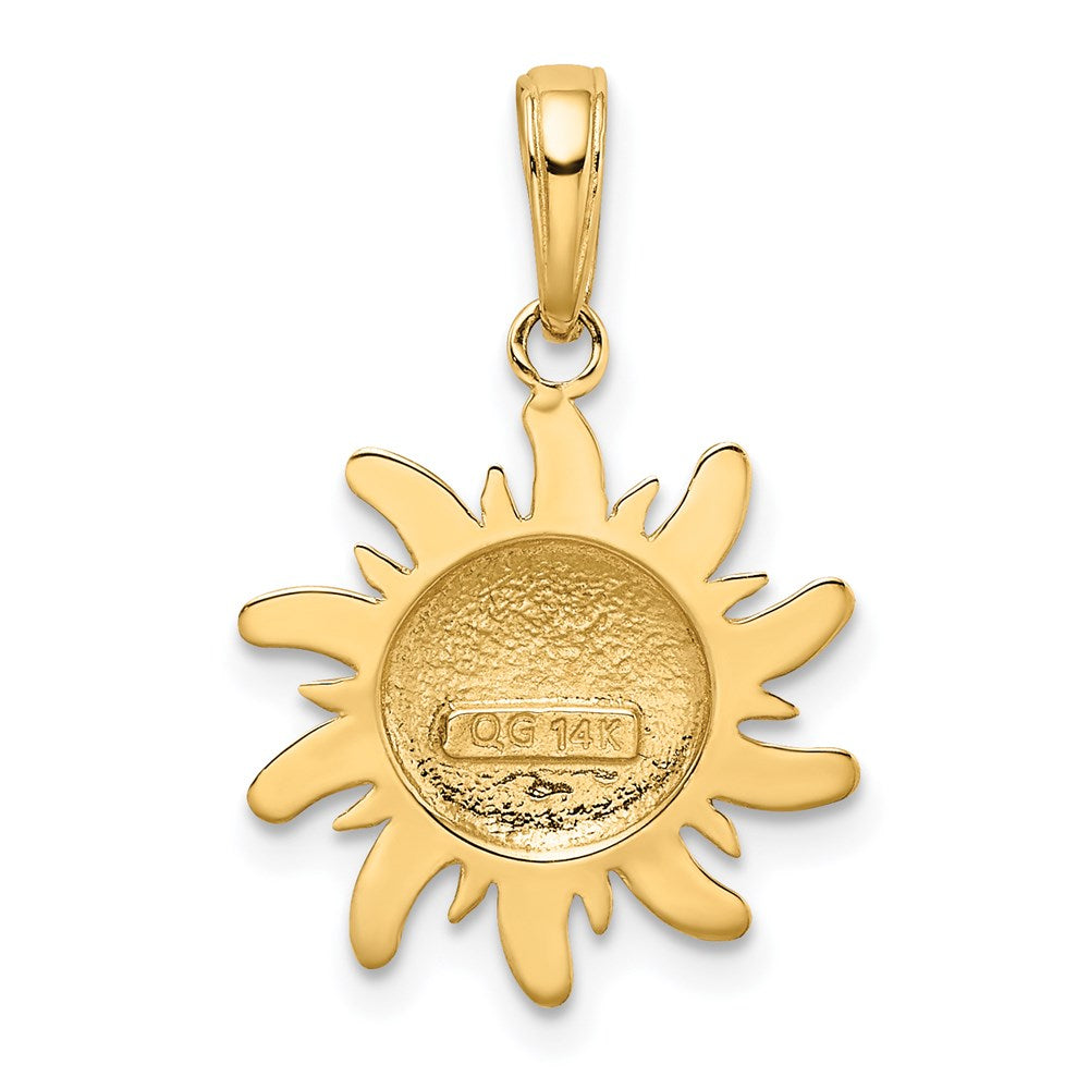 14K Gelbgold Poliert Klein Sonne Charm