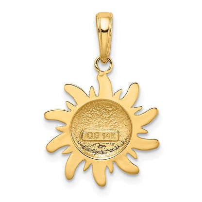 14K Gelbgold Poliert Klein Sonne Charm