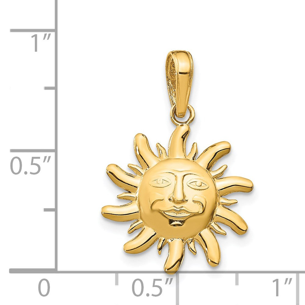14K Gelbgold Poliert Klein Sonne Charm