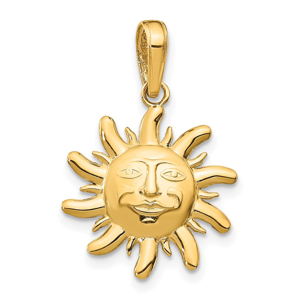 14K Gelbgold Poliert Klein Sonne Charm