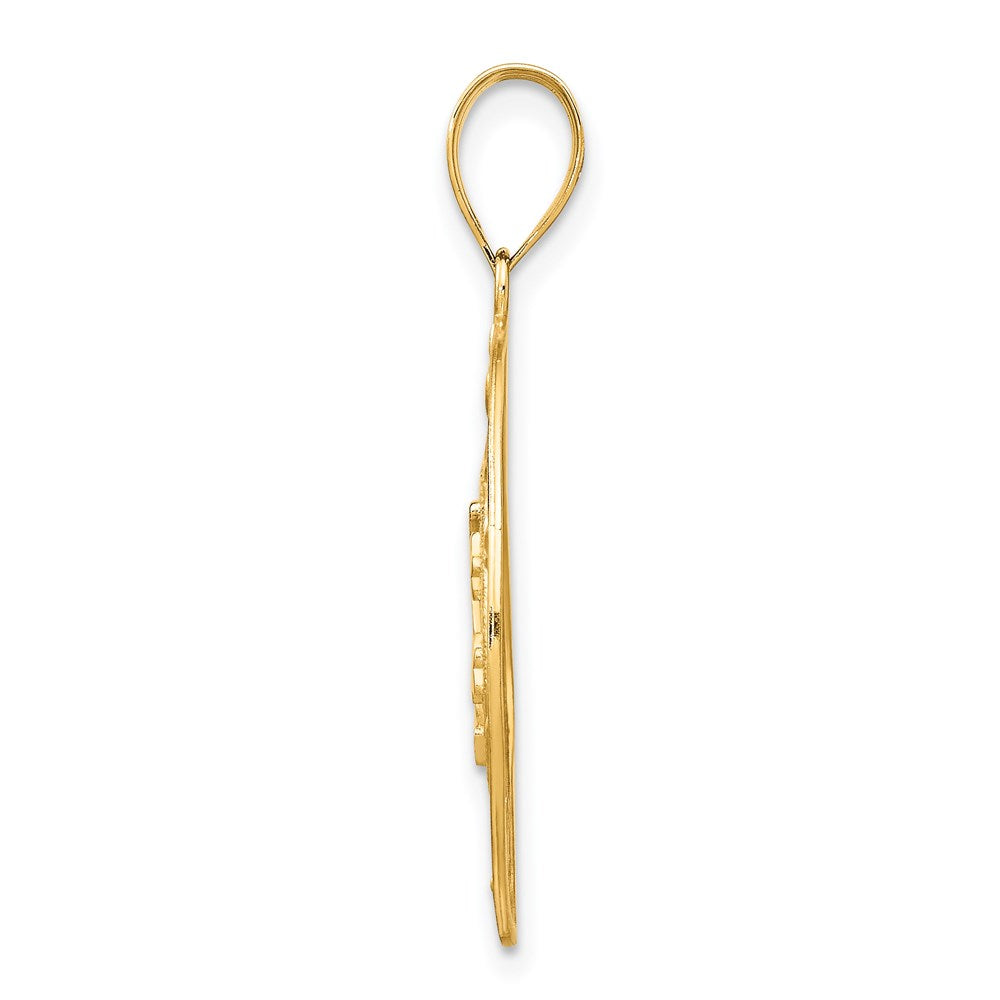 14K Gelbgold Charm „Sonne mit Mond und Sternen“, diamantiert