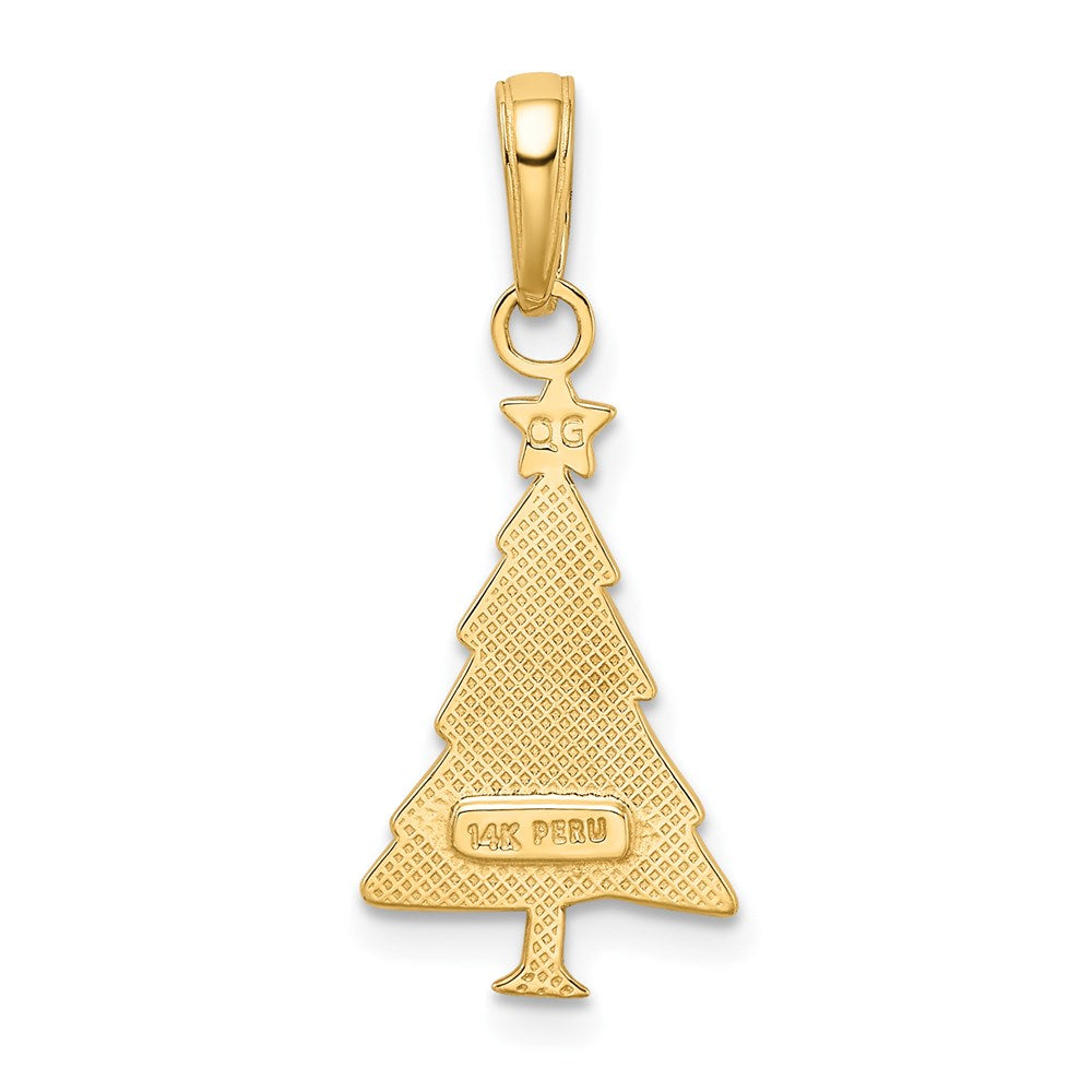 14K Gelbgold Poliert Weihnachten Baum Anhänger