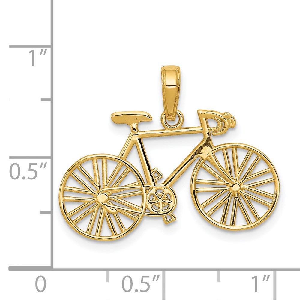 14K Gelbgold Poliert Bicycle Charm