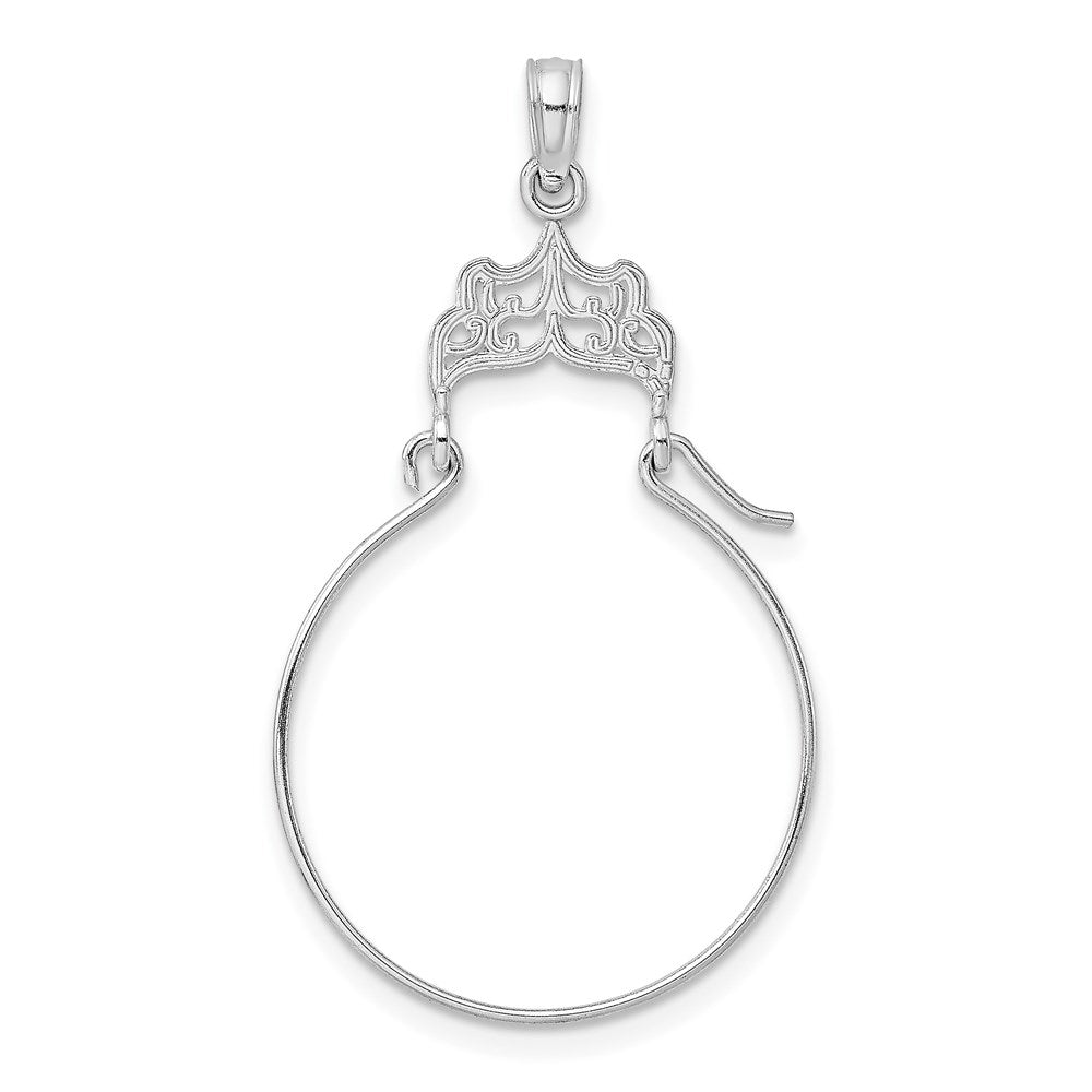 14K Weißgold Filigran Charm Halter
