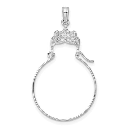 14K Weißgold Filigran Charm Halter