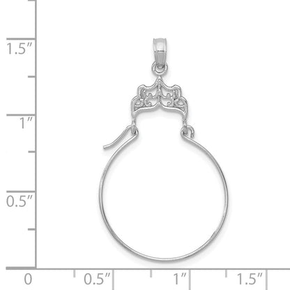 14K Weißgold Filigran Charm Halter