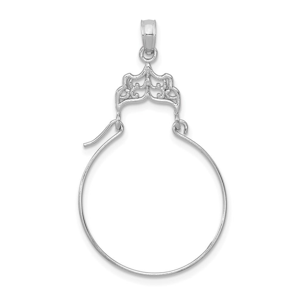 14K Weißgold Filigran Charm Halter