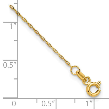 14K Gelbgold 1.05mm Mariners Glieder Kette Nan