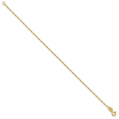 14K Gelbgold 1.5mm Mariners Glieder Kette Fußkettchen