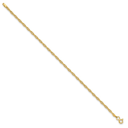 14K Gelbgold 2.35mm Mariners Glieder Gliederarmband