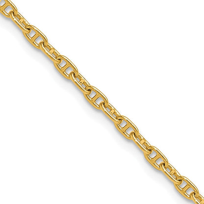 14K Gelbgold 2.35mm Mariners Glieder Halskette