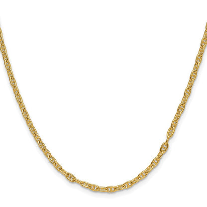 Massiv 14K Gelbgold 3.0mm Mariners Glieder Kette Nan Halskette