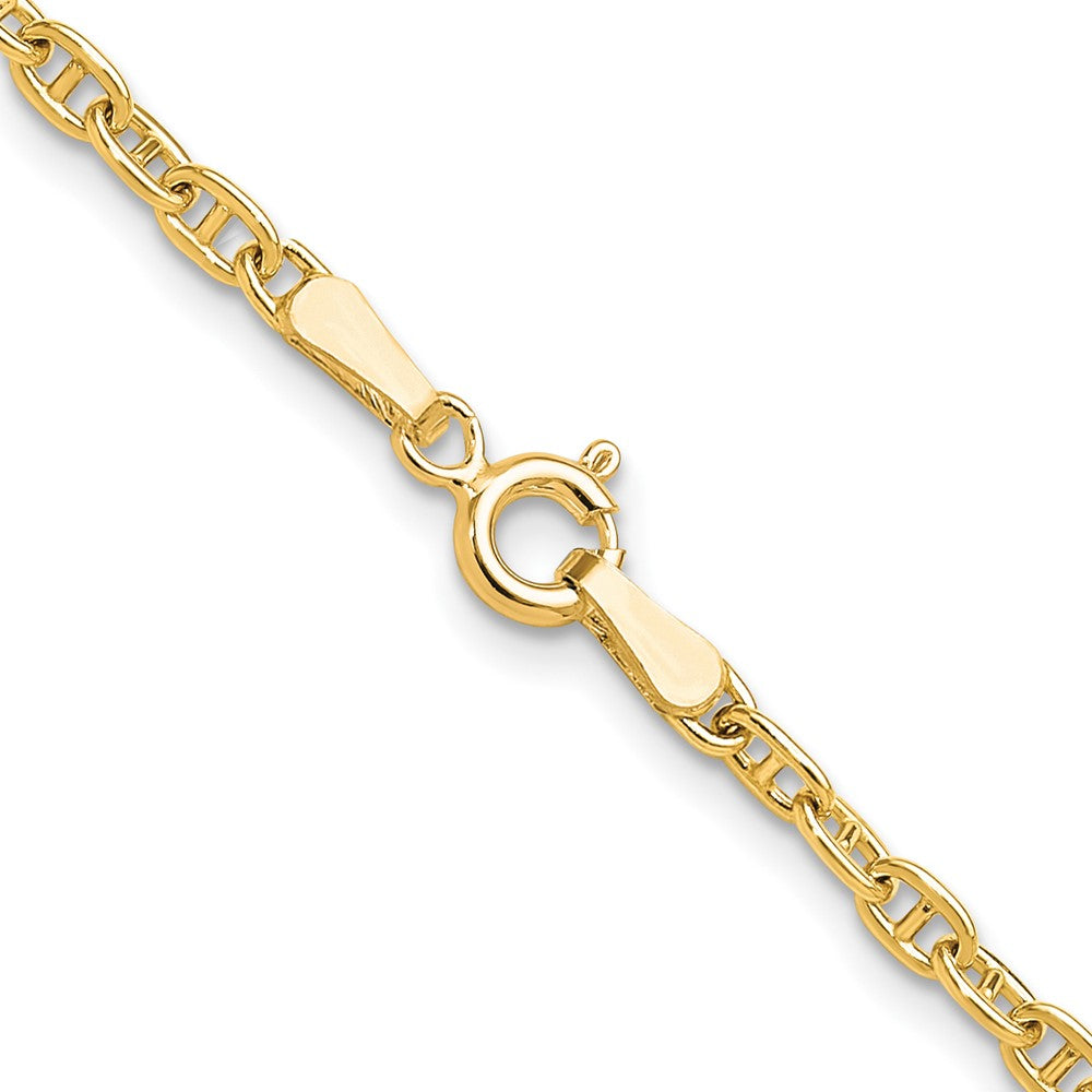 Massiv 14K Gelbgold 3.0mm Mariners Glieder Kette Nan Halskette