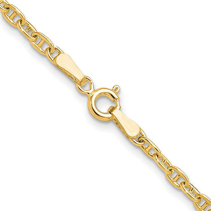 Massiv 14K Gelbgold 3.0mm Mariners Glieder Kette Nan Halskette