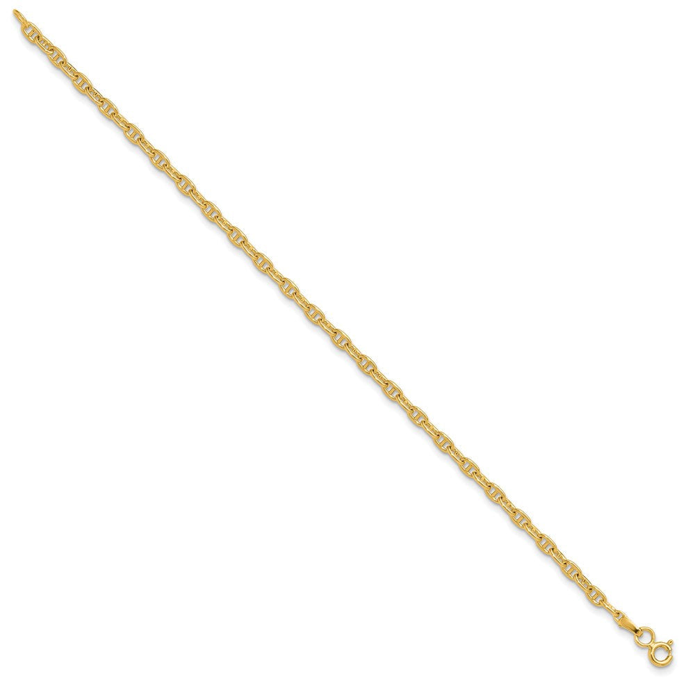 Massiv 14K Gelbgold 3.0mm Mariners Glieder Kette Nan Armband