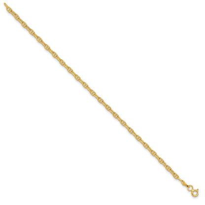 Massiv 14K Gelbgold 3.0mm Mariners Glieder Kette Nan Armband
