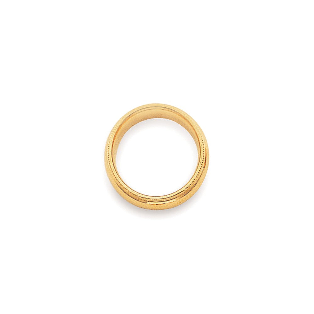 14K Gelbgold 4 mm Milgrain Halbrund Komfort-Passform Ehering