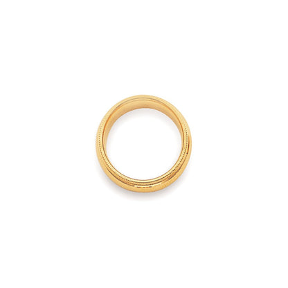 14K Gelbgold 4 mm Milgrain Halbrund Komfort-Passform Ehering