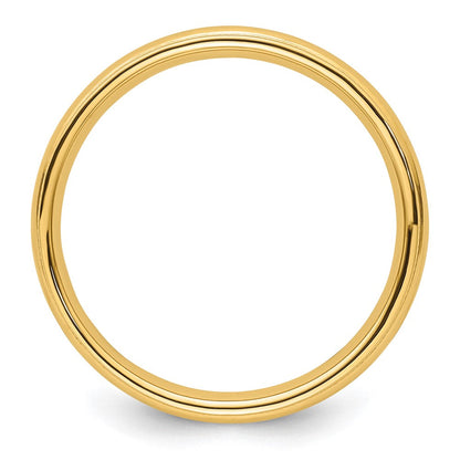 14K Gelbgold 4 mm Milgrain Halbrund Komfort-Passform Ehering