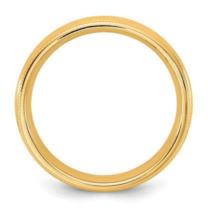 10K Gelbgold 4,5mm Ehering mit Milgrain-Kante und Komfortpassform, Größe 4
